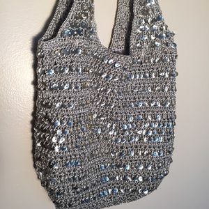 Sparkling sequin crochet purse